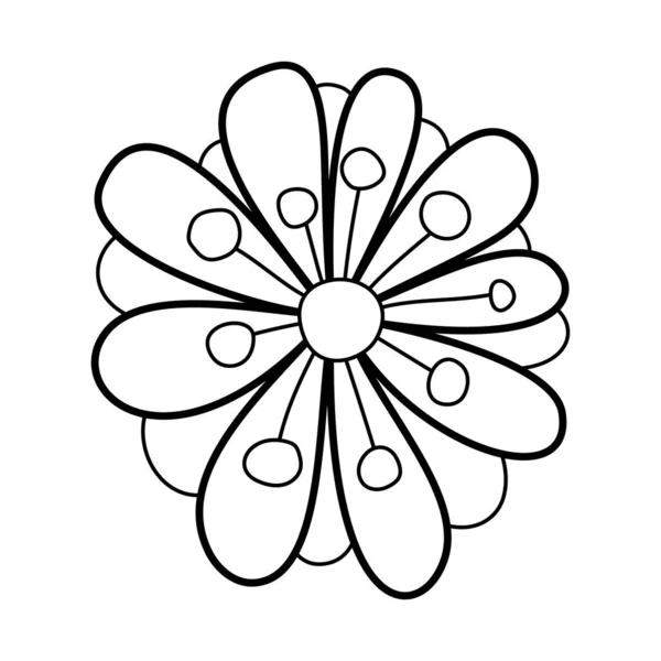Piękny Kwiat Folklorystyczny Natura Inspirowane Element Projektu Ozdobny Wzór Abstrakcyjny — Wektor stockowy