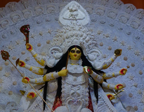 Batı Bengal Deki Puja Karnavalı Sırasında Tanrıça Durga Putu — Stok fotoğraf