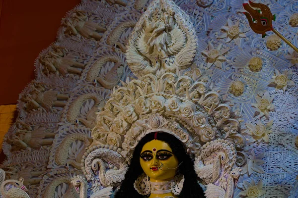 Diosa Durga Ídolo Durante Carnaval Puja India — Foto de Stock