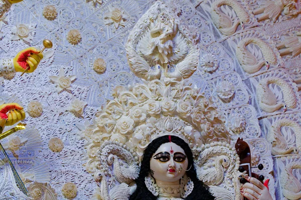 Ídolo Godess Durga Durante Carnaval Puja Índia — Fotografia de Stock