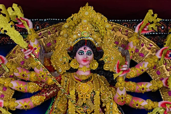 Bogini Durga Idol Podczas Karnawału Puja Indiach — Zdjęcie stockowe