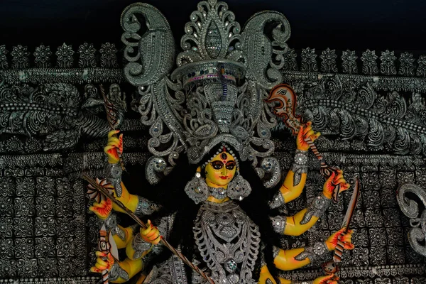 Hindistan Daki Puja Karnavalı Sırasında Tanrıça Durga Putu — Stok fotoğraf