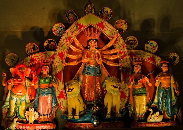 Göttin Durga Idol Während Puja Karneval Indien — Stockfoto