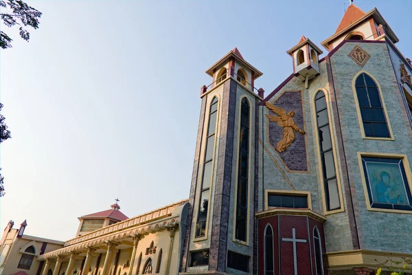 stock image 20.10.2022, Raiganj, West Bengal, India. side view of Saint joseph Cathedral church situated in Raiganj.