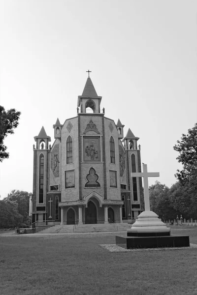 2022 Raiganj Bengala Occidental India Estatua Santa Cruz Situada Catedral — Foto de Stock
