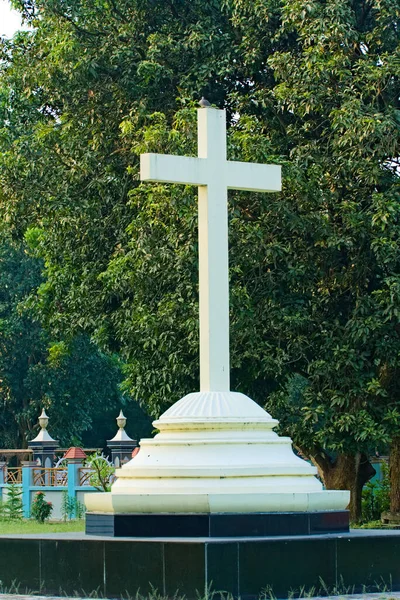 2022 Raiganj Bengale Occidental Inde Statue Croix Sainte Dans Cathédrale — Photo