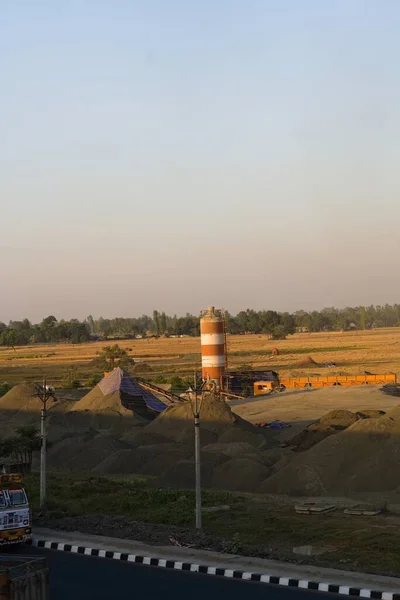 Vista Local Construção Estradas Acontecendo Índia — Fotografia de Stock