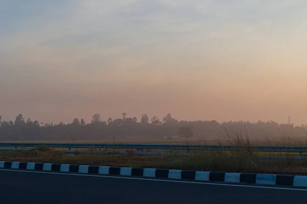 Sunset View National Highway India Horizon — Stock Photo, Image