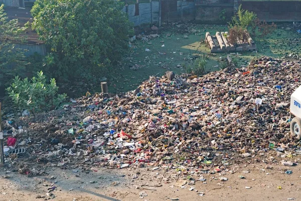 stock image 20..11.2022. West Bengal, India. waste disposal dumping ground place in India.