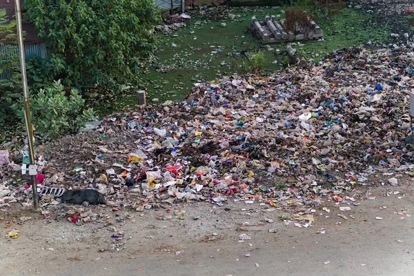 Stock image 20..11.2022. West Bengal, India. waste disposal dumping ground place in India.