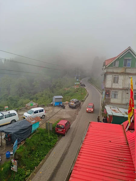 2023年5月25日 Lepchajagat 西班加尔 从山顶俯瞰一座小山城 — 图库照片