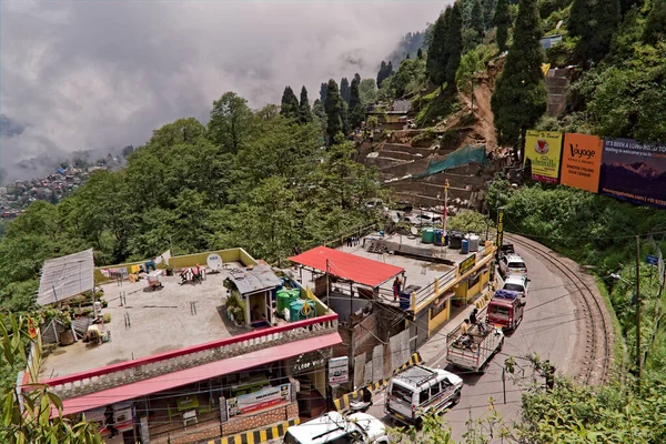 Darjeeling Västra Bengalen Indien 2023 View Hilly Road Top Darjeeling — Stockfoto