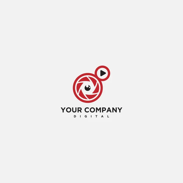 Tête Vidéo Caméra Logo Design — Image vectorielle