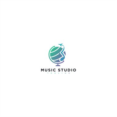 seyahat uçağı nota müzik logosu stüdyosu