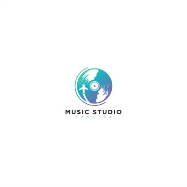 uçak dj müzik logosu stüdyo yapımı