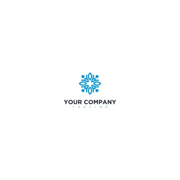 Blu Persone Astratte Logo Minimalista Sano — Vettoriale Stock