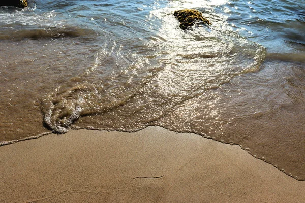 Hitze Auf See Wellen Glitzern Der Sonne Strandurlaub — Stockfoto