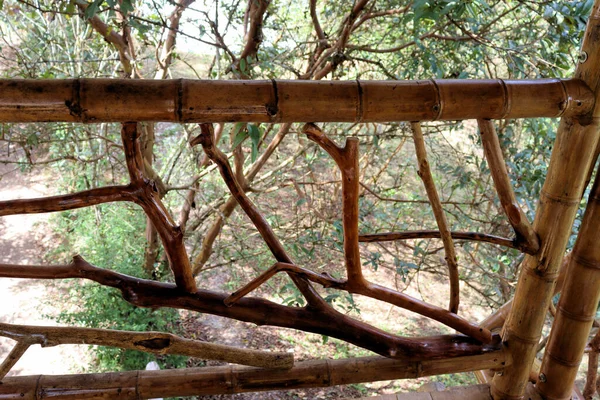 Casa Bambú Madera Natural Eco House Textura Árbol Arte Los —  Fotos de Stock
