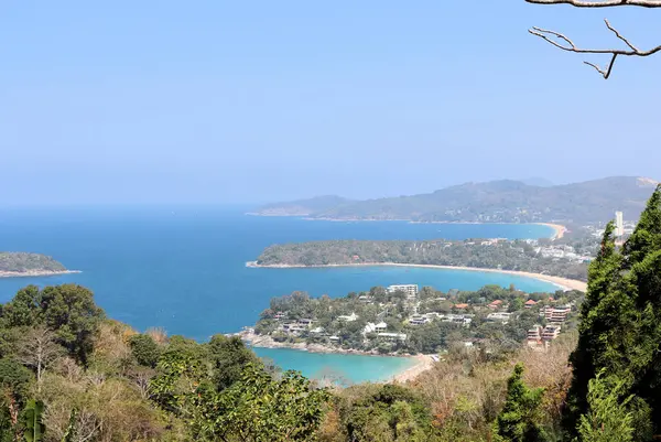 stock image Thailand travel, blue sea and palm trees view, tropical paradise