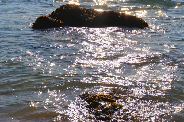 Warmte Zee Golven Glinsteren Zon Strandvakantie — Stockfoto