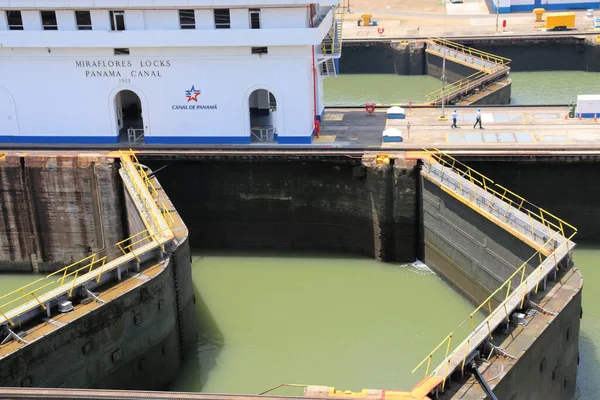 Locks Panama Canal Passage Ships Canal — Stok fotoğraf