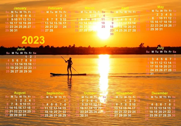 Календар 2023 Барвистим Зображенням — стокове фото