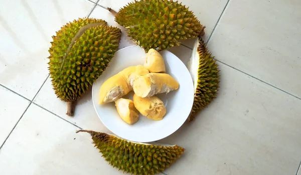 Rośliny Owoce Tropikalnej Flory Durian — Zdjęcie stockowe
