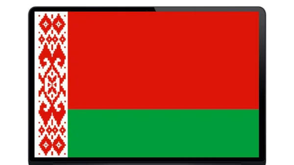 Farbige Flagge Des Landes Auf Dem Tablet Abbildung — Stockfoto