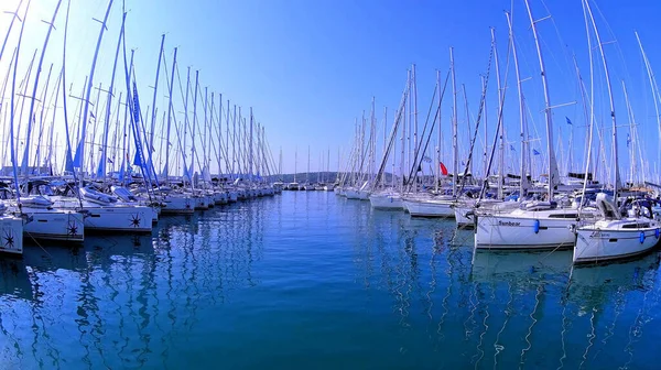 Yachten Meer Und Segel Auf Den Masten Yachting — Stockfoto