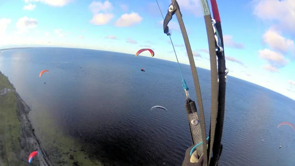 Paraglider Zee Paraglider Lijnen Wind — Stockfoto