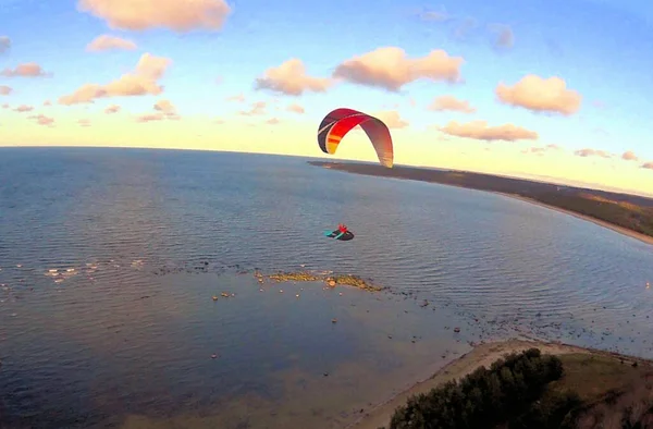 Paraglider Zee Paraglider Lijnen Wind — Stockfoto