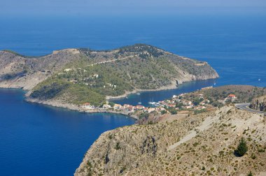 Assos köyü Kefalonia adası manzarası
