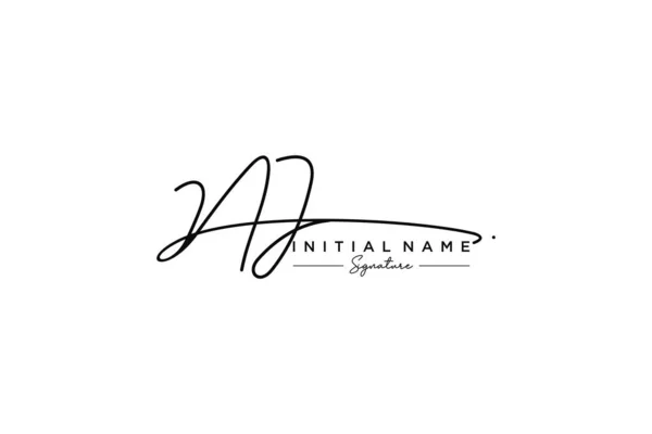 Vetor Modelo Logotipo Assinatura Mão Desenhada Caligrafia Lettering Ilustração Vetorial — Vetor de Stock