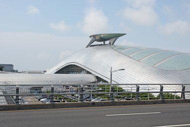 Seoul, South Korea - June 13,2023: - This International airport including this futuristic hall was opened in 2001 and currently belongs to seventh airport in Asia in Seoul, South Korea on June 13,2023 clipart