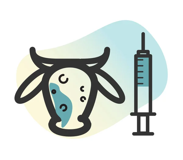 Αγελάδα Οζώδης Δερματίτιδα Εικονίδιο Εμβολιασμού Εικονογράφηση Αρχείου Eps Αρχείο — Διανυσματικό Αρχείο
