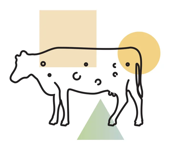 Пухлинні Захворювання Шкіри Ілюстрація Значка Корови Тварини Eps File — стоковий вектор