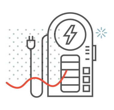Elektrikli Araç Şarj İstasyonu - EPS 10 Dosyası Olarak Stok Simgesi