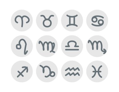 Zodiac ve Astrolojik Semboller Simgesi EPS 10 Dosyası