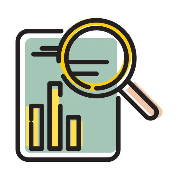 Ricerca Sull Analisi Dei Dati Illustrazione Stock Icona Come File — Vettoriale Stock