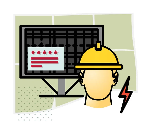 Solar Panels Installation Service Provider Icon Eps File — 스톡 벡터
