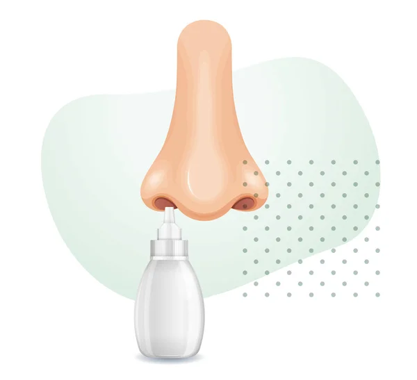 Human Nose Nasal Spray Stock Illustration Eps File — Stock vektor