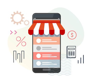 Mobile - Online Store Analytics - Stock Illustration as EPS 10 File