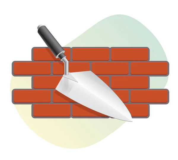 Stavební Činnost Brick Work Trowel Ilustrace Jako Soubor Eps — Stockový vektor