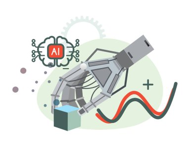 Özerk Sistemde Yapay Zeka - EPS 10 Dosyası olarak İllüstrasyon