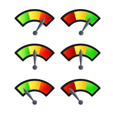 Performans Ölçeği - EPS 10 Dosyası Olarak 3 Sahne İllüstrasyonu