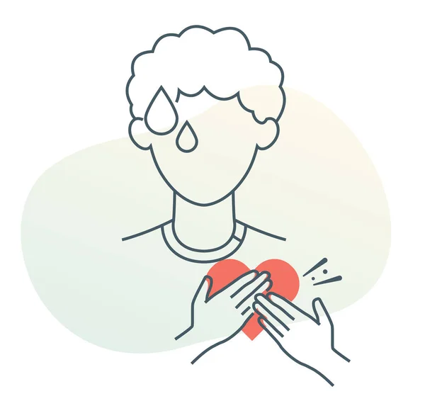 心脏病发作症状 股票Icon作为Eps 10文件 — 图库矢量图片