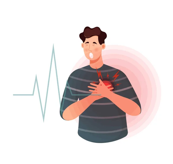 Симптомы Сердечного Приступа Фондовый Значок Eps Файла — стоковый вектор