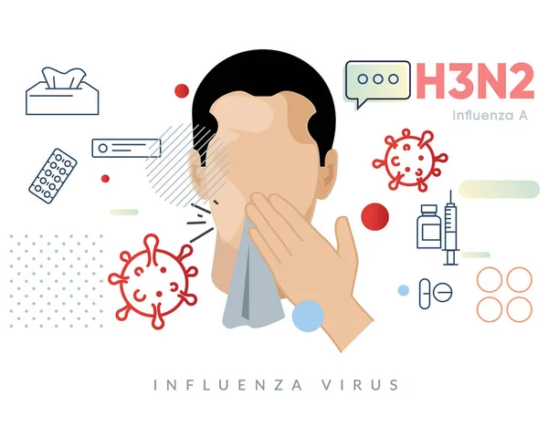 Representación Abstracta Gripe H3N2 Virus Stock Illustration Eps File — Vector de stock