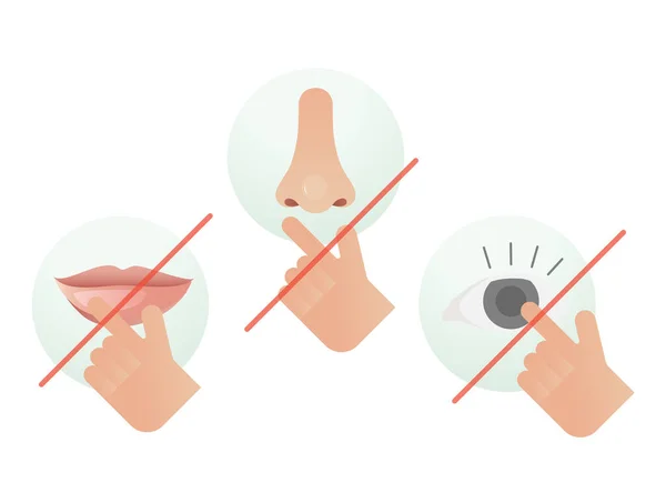Evitare Toccare Naso Bocca Degli Occhi Illustrazione Come File Eps — Vettoriale Stock