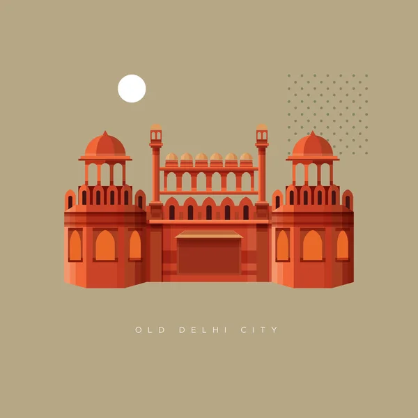 Ιστορική Εικόνα Κόκκινο Φρούριο Παλιά Πόλη Δελχί Εικονογράφηση Eps Αρχείο — Διανυσματικό Αρχείο